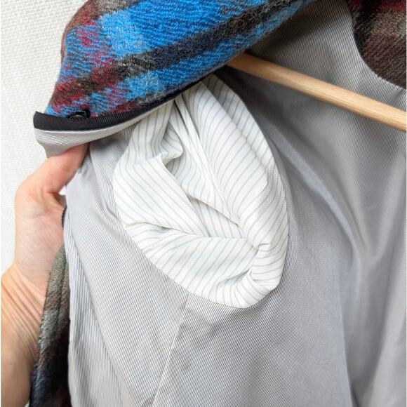 Veronica Beard India Patchwork Dickey Plaid Houndstooth 100% Wool Coat, size S - Picture 4 of 11